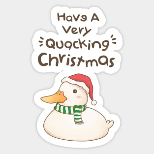 Have A Very Quacking Christmas Cute Duck Sticker